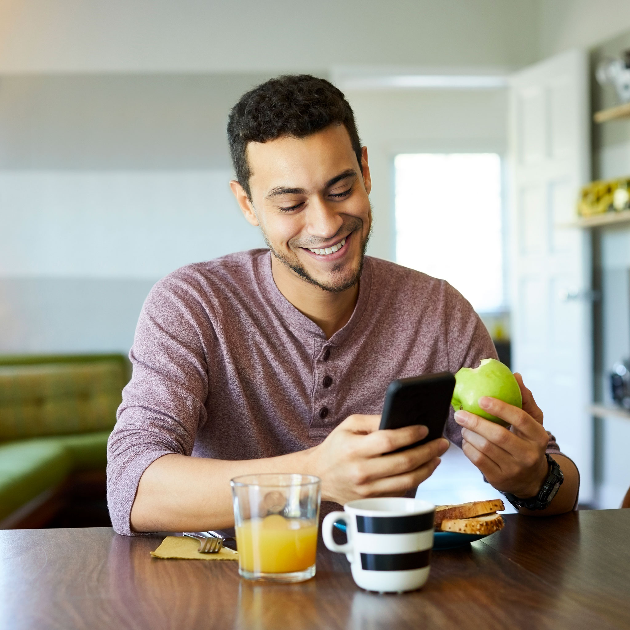 Man looking at phone