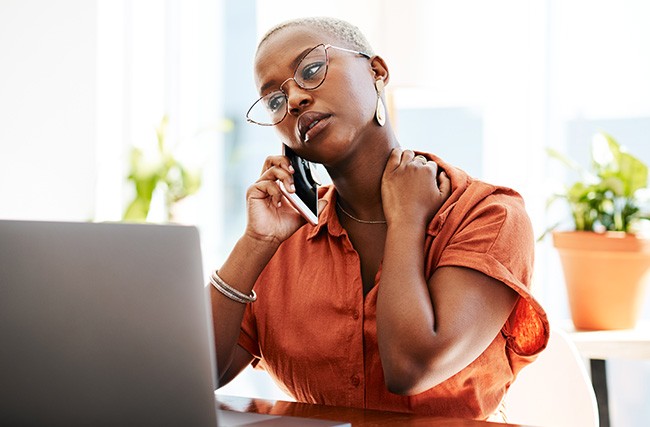 woman experiencing work burnout